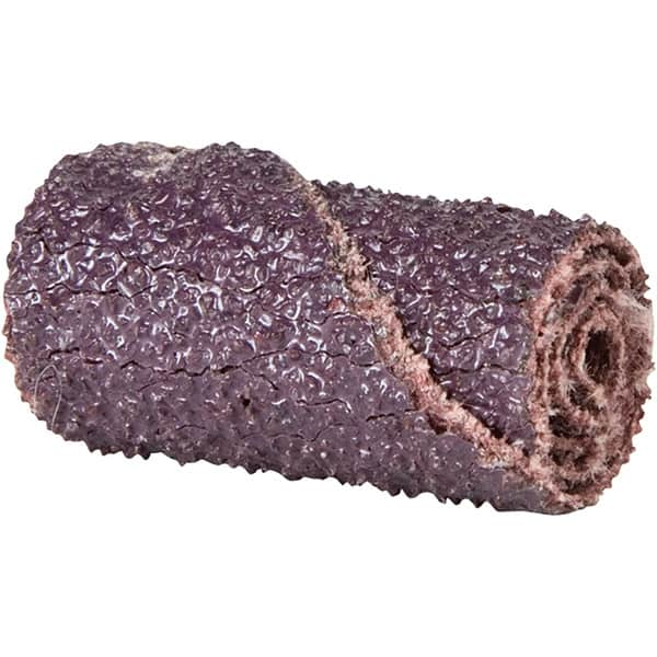 Merit Abrasives - 3/8" Max Roll Diam x 1-1/2" OAL, 100 Grit Aluminum Oxide Straight Cartridge Roll - 1/8" Pilot Hole Diam, Fine Grade - Makers Industrial Supply