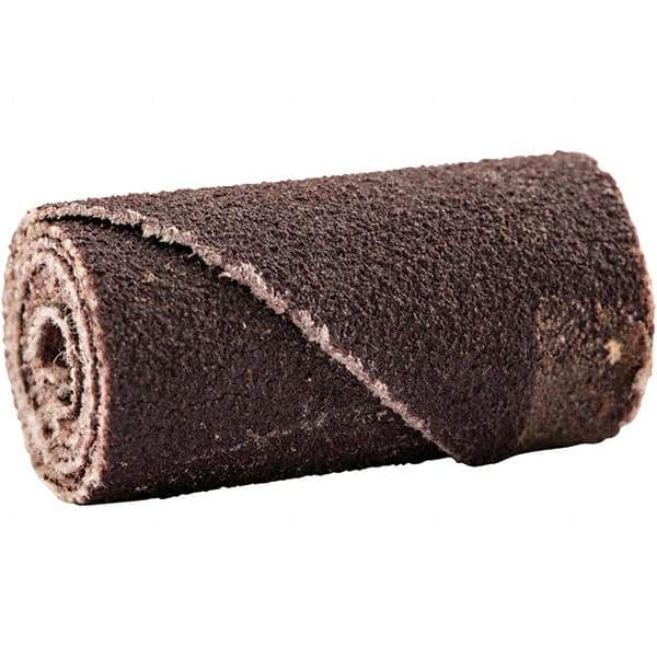 Merit Abrasives - 1/2" Max Roll Diam x 1" OAL, 150 Grit Aluminum Oxide Straight Cartridge Roll - 1/8" Pilot Hole Diam, Very Fine Grade - Makers Industrial Supply