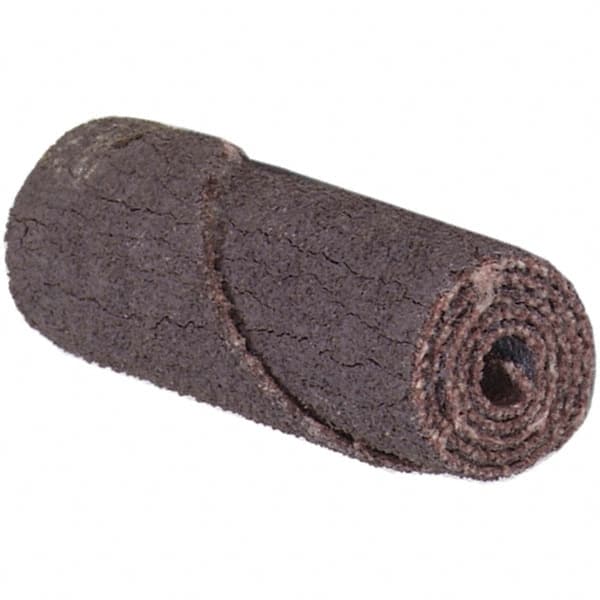 Merit Abrasives - 3/4" Max Roll Diam x 1" OAL, 40 Grit Aluminum Oxide Straight Cartridge Roll - 3/16" Pilot Hole Diam, Coarse Grade - Makers Industrial Supply