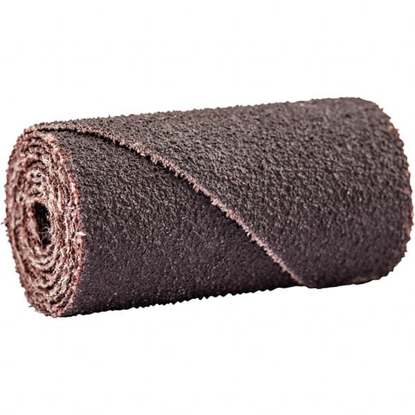 Merit Abrasives - 3/4" Max Roll Diam x 1-1/2" OAL, 50 Grit Aluminum Oxide Straight Cartridge Roll - 3/16" Pilot Hole Diam, Coarse Grade - Makers Industrial Supply