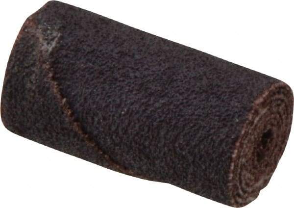 Merit Abrasives - 3/4" Max Roll Diam x 1-1/2" OAL, 60 Grit Aluminum Oxide Straight Cartridge Roll - 3/16" Pilot Hole Diam, Medium Grade - Makers Industrial Supply