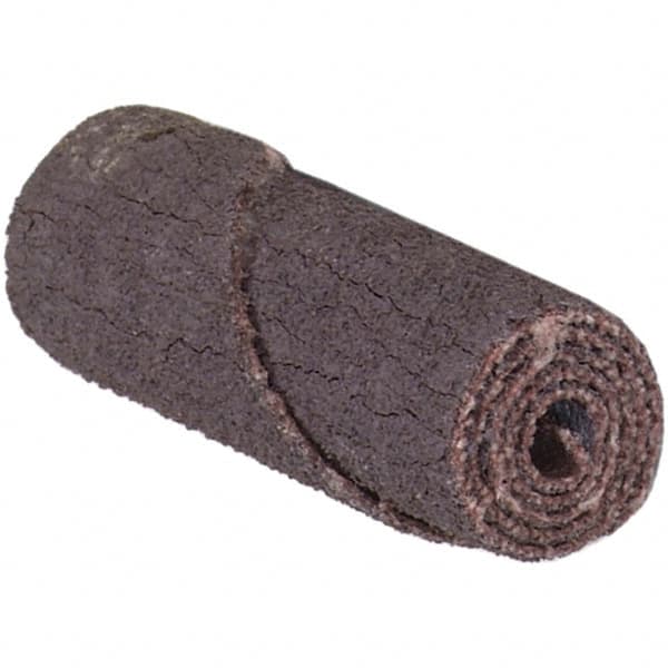 Merit Abrasives - 5/8" Max Roll Diam x 2" OAL, 80 Grit Aluminum Oxide Straight Cartridge Roll - 1/8" Pilot Hole Diam, Medium Grade - Makers Industrial Supply