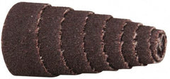 Merit Abrasives - 1-1/2" Long x 3/8" Diam, Aluminum Oxide, Full Taper Cartridge Roll - 60 Grit, 1/8" Pilot Hole Diam, Medium Grade - Makers Industrial Supply