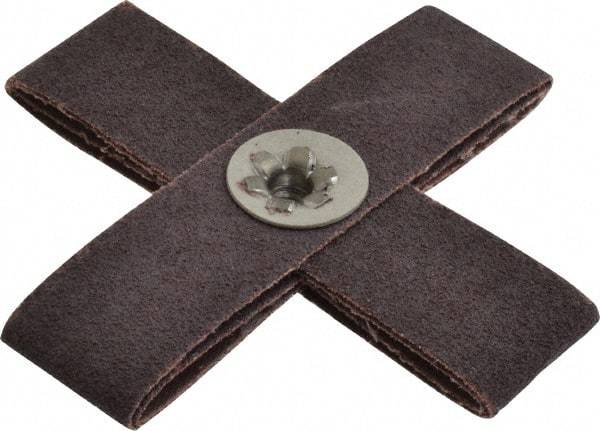 Merit Abrasives - 60 Grit, Medium Grade, Aluminum Oxide Cross Pad - 4" Long x 4" Wide x 1" Thick, 8 Ply, 12,000 Max RPM - Makers Industrial Supply