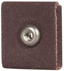 Merit Abrasives - 120 Grit, Fine Grade, Aluminum Oxide Square Pad - 1" Long x 1" Wide x 1" Thick, 1 Ply, 25,000 Max RPM - Makers Industrial Supply