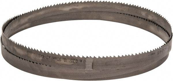 Starrett - 3 to 4 TPI, 10' 10-1/2" Long x 1" Wide x 0.035" Thick, Welded Band Saw Blade - Bi-Metal, Toothed Edge, Raker Tooth Set, Contour Cutting - Makers Industrial Supply