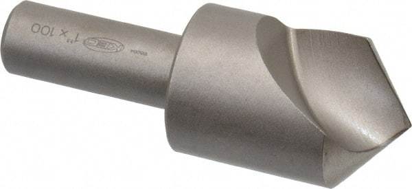 Keo - 1" Head Diam, 1/2" Shank Diam, 1 Flute 100° High Speed Steel Countersink - Bright Finish, 2-3/4" OAL, Single End, Straight Shank, Right Hand Cut - Makers Industrial Supply