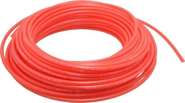 Parker - 11/64" ID x 1/4" OD, 0.04" Wall Thickness, 100' Long, Polyethylene Tube - Red, 120 Max psi, -80 to 150°F - Makers Industrial Supply