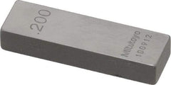 Mitutoyo - 0.2" Rectangular Steel Gage Block - Accuracy Grade 0, Includes Certificate of Inspection - Makers Industrial Supply