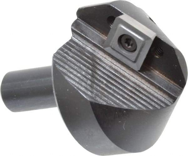 APT - 90° Included Angle, 1-3/4" Max Cut Diam, 1-3/4mm Body Diam, 1/2" Shank Diam, 2-3/8" OAL, Indexable Countersink - 1 Square Insert, SPGH 433 Insert Style, Positive Rake, Series CC - Makers Industrial Supply