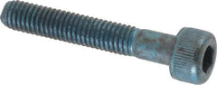 Metric Blue - M5x0.80 Metric Coarse Hex Socket Drive, Socket Cap Screw - Grade 12.9 Alloy Steel, Metric Blue Finish, Partially Threaded, 30mm Length Under Head - Makers Industrial Supply