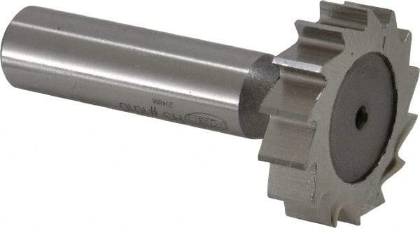 Keo - 1-1/4" Diam x 5/16" Face Width, High Speed Steel, 14 Teeth, Shank Connection Woodruff Keyseat Cutter - Uncoated, 2-5/16" OAL x 1/2" Shank, Straight Teeth, ANSI 1010, Old Standard D - Makers Industrial Supply