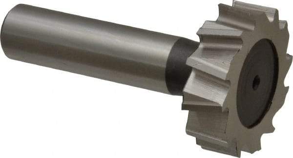 Keo - 1-1/4" Diam x 3/8" Face Width, High Speed Steel, 12 Teeth, Shank Connection Woodruff Keyseat Cutter - Uncoated, 2-3/8" OAL x 1/2" Shank, Staggered Teeth, ANSI 1210, Old Standard E - Makers Industrial Supply