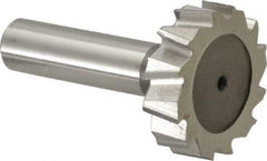 Keo - 1-3/8" Diam x 3/8" Face Width, High Speed Steel, 12 Teeth, Shank Connection Woodruff Keyseat Cutter - Uncoated, 2-3/8" OAL x 1/2" Shank, Staggered Teeth, ANSI 1211, Old Standard F - Makers Industrial Supply