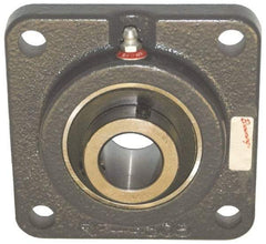 Browning - 3/4" ID, 3-3/8" OAL x 3-3/8" OAH 4-Bolt Flange Air Handling - 1,444 Lb Static Cap, 2,611 Lb Dyn Cap, 2-1/2" Btw Mnt Hole Ctrs, Cast Iron - Makers Industrial Supply