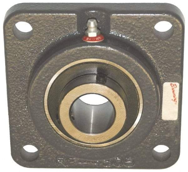 Browning - 1" ID, 3-3/4" OAL x 3-3/4" OAH 4-Bolt Flange Air Handling - 1,651 Lb Static Cap, 2,801 Lb Dyn Cap, 2-3/4" Btw Mnt Hole Ctrs, Cast Iron - Makers Industrial Supply