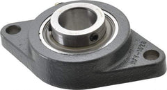 Browning - 1-1/4" ID, 6-1/8" OAL x 3-5/8" OAH 2-Bolt Flange - 3,493 Lb Static Cap, 5,782 Lb Dyn Cap, 5-1/8" Btw Mnt Hole Ctrs, Cast Iron - Makers Industrial Supply