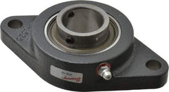 Browning - 1-3/16" ID, 5-9/16" OAL x 3-1/8" OAH 2-Bolt Flange - 2,567 Lb Static Cap, 4,381 Lb Dyn Cap, 4-19/32" Btw Mnt Hole Ctrs, Cast Iron - Makers Industrial Supply