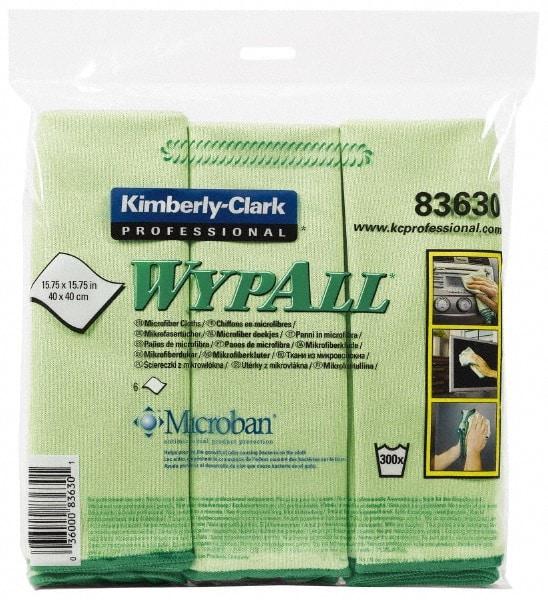 WypAll - Reusable Microfiber Wipes - Packet, 15-3/4" x 15-3/4" Sheet Size, Green - Makers Industrial Supply