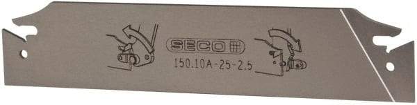 Seco - 0.984" Blade Height, 0.079" Blade Width, 5.91" OAL, Neutral Cut, Double End Indexable Cut-Off Blade - 150.10A Blade, 150.10 Series - Makers Industrial Supply