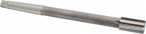 Made in USA - 7/8" Diam, 2MT Morse Taper Shank, 1-1/2" Flute Length, Machine Expansion Reamer - Straight Flute, 10" OAL, Right Hand Cut, 6 Flutes, Carbide-Tipped, Bright Finish - Makers Industrial Supply