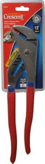 Crescent - 12" OAL, 2-1/2" Max Capacity, 8 Position Groove Joint Tongue & Groove Pliers - Straight Jaws, Straight Head, Plastic Cushion Handles - Makers Industrial Supply