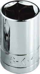 SK - 11/32", 1/4" Drive, Standard Hand Socket - 6 Points, Steel, Chrome Finish - Makers Industrial Supply