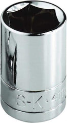 SK - 3/8", 1/4" Drive, Standard Hand Socket - 6 Points, Steel, Chrome Finish - Makers Industrial Supply