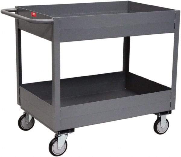 Jamco - 1,200 Lb Capacity, 36" Wide x 18" Long x 39" High Deep Shelf Cart - 2 Shelf, Steel - Makers Industrial Supply