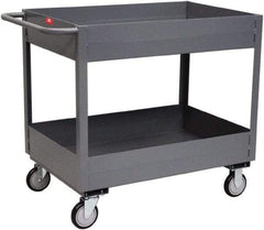 Jamco - 1,200 Lb Capacity, 18" Wide x 30" Long x 35" High Service Cart - 2 Shelf, Steel, Rubber Casters - Makers Industrial Supply