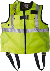 Gemtor - 350 Lb Capacity, Size S, High Visibility Vest Safety Harness - Polyester, Quick Connect Leg Strap, Pass-Thru Chest Strap, Yellow - Makers Industrial Supply