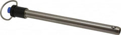 Gibraltar - 1/2" Diam, 5-1/2" Usable Length, Ring Handle, Quick Release Pin - Grade 17-4 Stainless Steel, Bright Finish - Makers Industrial Supply