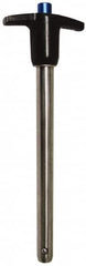 Gibraltar - 1/4" Diam, 4" Usable Length, T Handle, Quick Release Pin - Grade 304 Stainless Steel, Bright Finish - Makers Industrial Supply