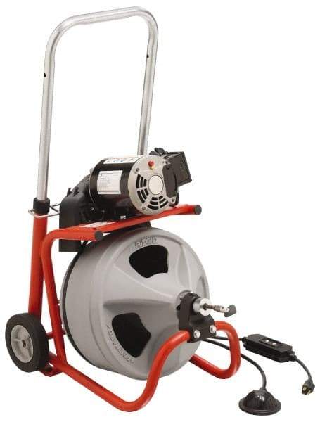 Ridgid - Electric Battery Drain Cleaning Machine - For 3" to 4" Pipe, 75' Cable - Makers Industrial Supply