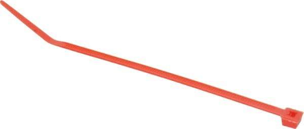 Made in USA - 4-1/8" Long Red Nylon Standard Cable Tie - 18 Lb Tensile Strength, 1.07mm Thick, 22.23mm Max Bundle Diam - Makers Industrial Supply