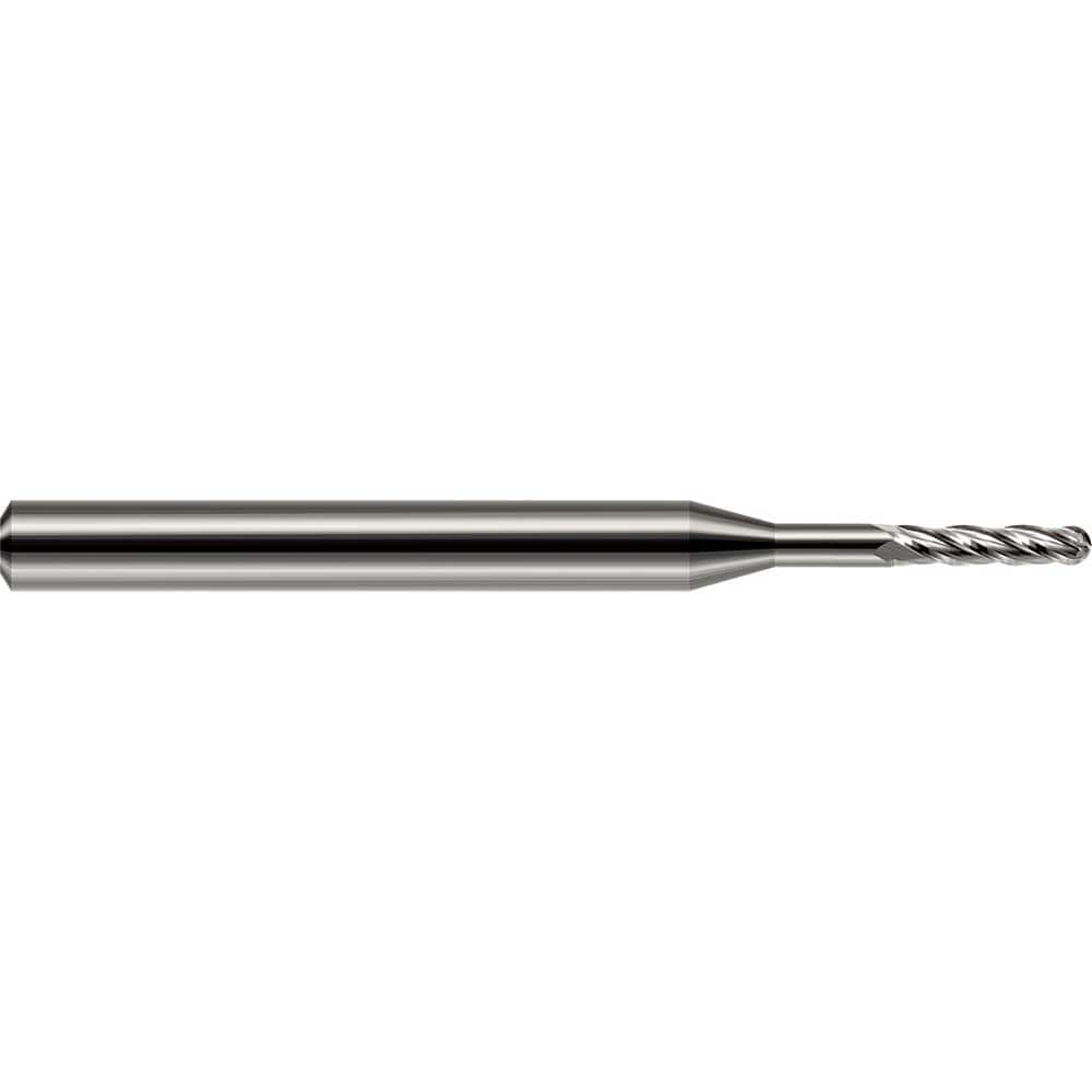 Harvey Tool - Ball End Mills; Mill Diameter (Decimal Inch): 0.0900 ; Number of Flutes: 2 ; Length of Cut (Decimal Inch): 0.2700 ; Material: Solid Carbide ; Overall Length (Inch): 1-1/2 ; Overall Length (Decimal Inch): 1.50000 - Exact Industrial Supply