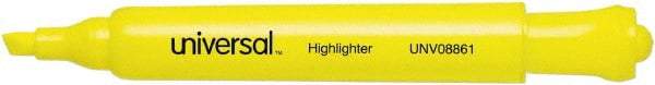 UNIVERSAL - Yellow Highlighter - Chisel Tip, Water Base Ink - Makers Industrial Supply