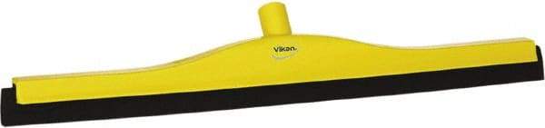 Vikan - 24" Foam Rubber Blade Bench Squeegee - Double Edge, Yellow, Plastic Holder - Makers Industrial Supply