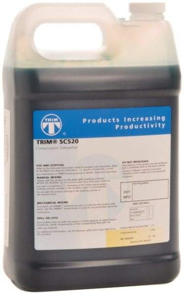 Master Fluid Solutions - Trim SC520, 1 Gal Bottle Cutting & Grinding Fluid - Semisynthetic, For CNC Turning, Drilling, Milling, Sawing - Makers Industrial Supply