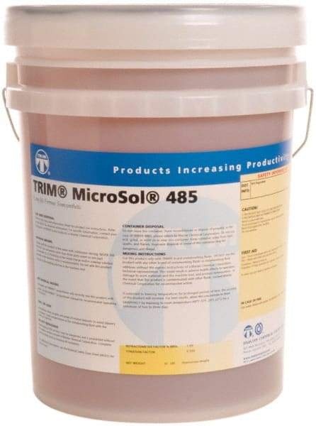 Master Fluid Solutions - Trim MicroSol 485, 5 Gal Pail Cutting & Grinding Fluid - Semisynthetic, For Machining - Makers Industrial Supply