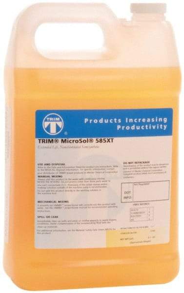 Master Fluid Solutions - Trim MicroSol 585XT, 1 Gal Bottle Cutting & Grinding Fluid - Semisynthetic, For Machining - Makers Industrial Supply