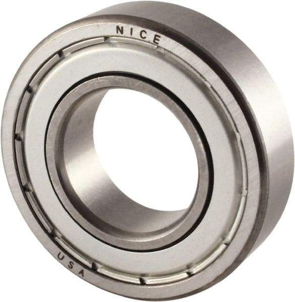 Nice - 1-1/8" Bore Diam, 2-1/2" OD, Double Shield Precision Ground Radial Ball Bearing - 5/8" Wide, 1 Row, Round Bore, 2,120 Lb Static Capacity, 3,864 Lb Dynamic Capacity - Makers Industrial Supply