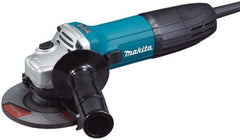 Makita - 4-1/2" Wheel Diam, 11,000 RPM, Corded Angle & Disc Grinder - 5/8-11 Spindle, 120 Volts, 6 Amps - Makers Industrial Supply