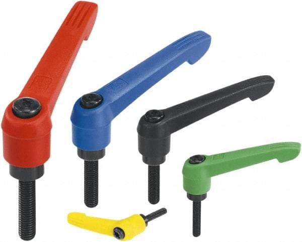 KIPP - M6, Fiberglass Reinforced Plastic Threaded Stud Adjustable Clamping Handle - 75mm OAL, 45.5mm High - Makers Industrial Supply