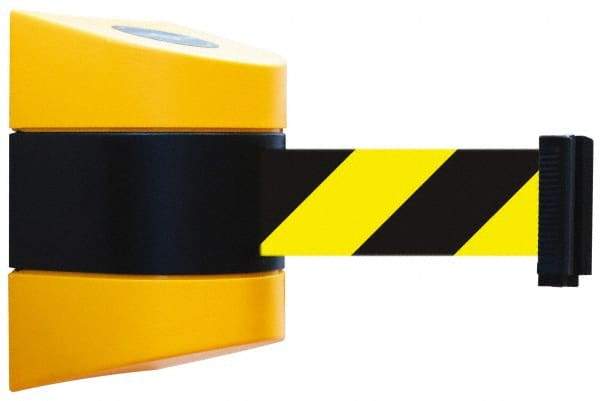 Tensator - 7-1/4" High Wall Mount Tensabarrier - Plastic, Yellow/Black - Makers Industrial Supply