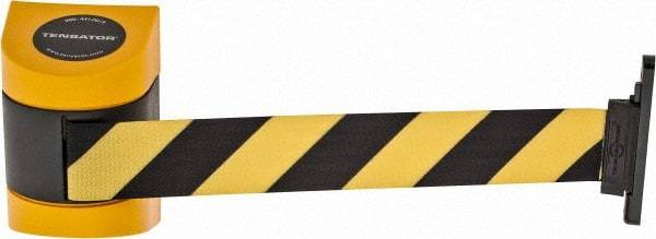 Tensator - 3-1/4" High Wall Mount Tensabarrier - Plastic, Yellow/Black - Makers Industrial Supply