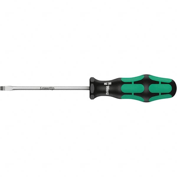 Wera - 6mm Blade Width, Slotted Screwdriver - 150mm Blade Length, Round Shank, Ergonomic Handle - Makers Industrial Supply