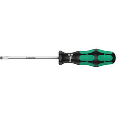 Wera - 6mm Blade Width, Slotted Screwdriver - 150mm Blade Length, Round Shank, Ergonomic Handle - Makers Industrial Supply