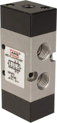 ARO/Ingersoll-Rand - 1/4" Inlet x 1/4" Outlet, Pilot Actuator, Pilot Return, 2 Position, Body Ported Solenoid Air Valve - 0.7 CV, 4 Way, 140 psi, 122° Max Temp, 15° Min Temp - Makers Industrial Supply