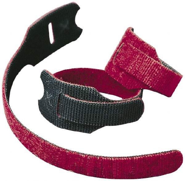 VELCRO Brand - 900 Piece 3/4" Wide x 8" Piece Length, Self Fastening Tie/Strap Hook & Loop Strap - Perforated/Pieces Roll, Cranberry, Fire Retardant, Printable Surface - Makers Industrial Supply